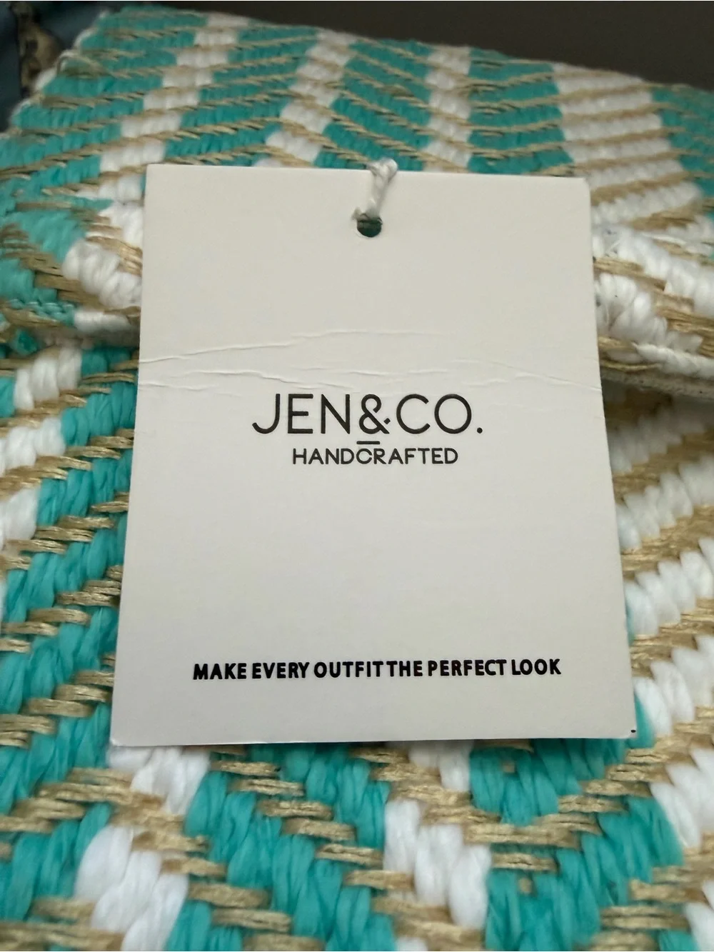 NWT Jen & Co Clear-Lined Woven Cosmetic Cases (4) in Aqua